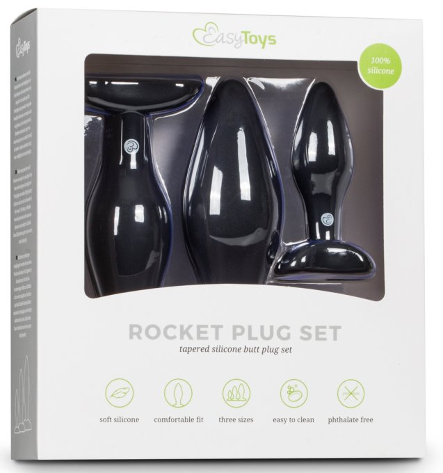 Kit de 3 plugs silicone Rocket Noirs