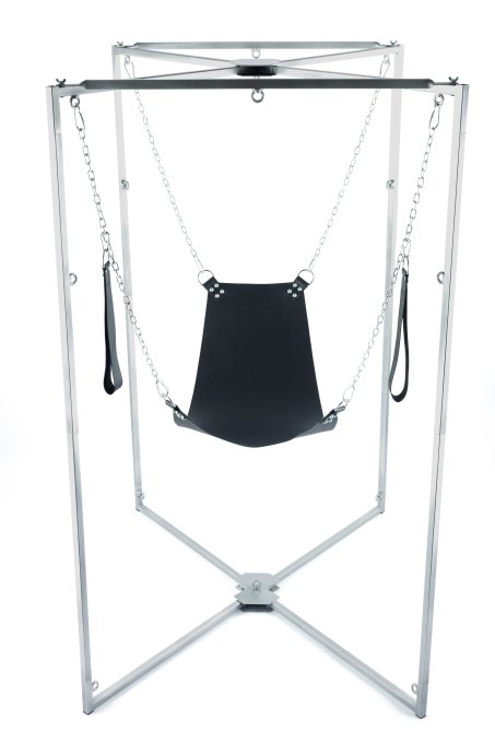 Kit Sling Cuir Triangle Noir Armature Grise