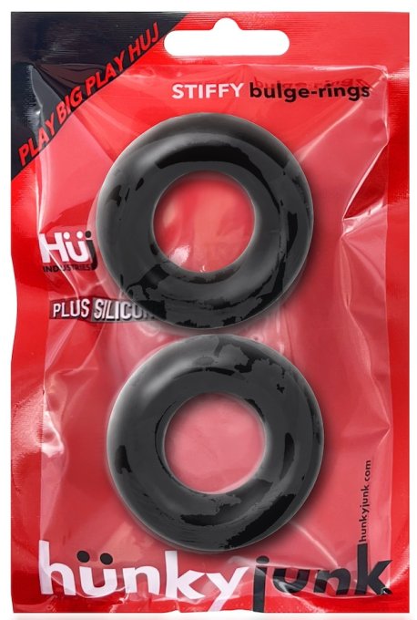 Lot de 2 cockrings Stiffy Bulge Noirs