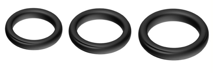 Lot de 3 cockring Silicone Set Ring Noirs