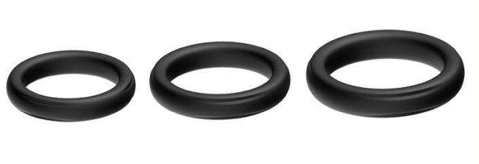 Lot de 3 cockring Silicone Set Ring Noirs