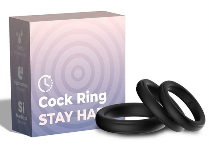 Lot de 3 cockring Silicone Set Ring Noirs