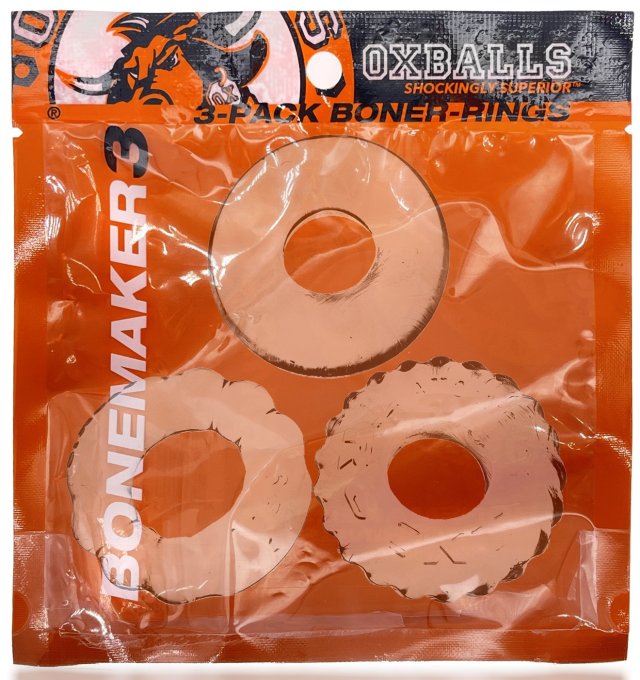 Lot de 3 cockrings Bonemaker Transparents