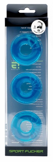 Lot de 3 Cockrings Chubby 20 mm Bleus