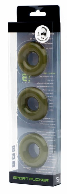 Lot de 3 Cockrings Chubby 20mm Kaki