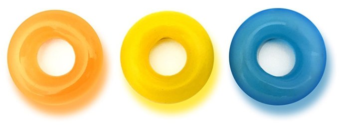 Lot de 3 Cockrings colorés D-Ring Glow