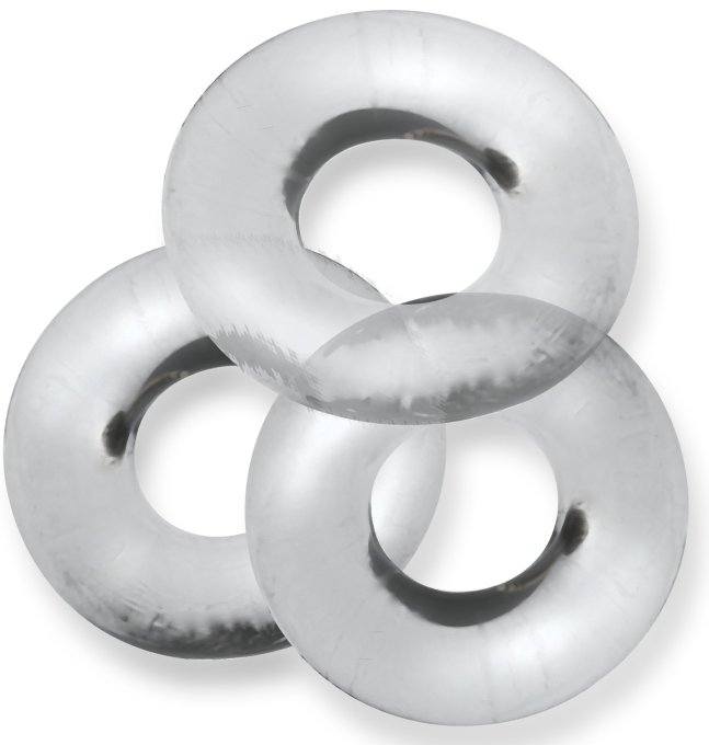 Lot de 3 cockrings Fat Willy Transparents