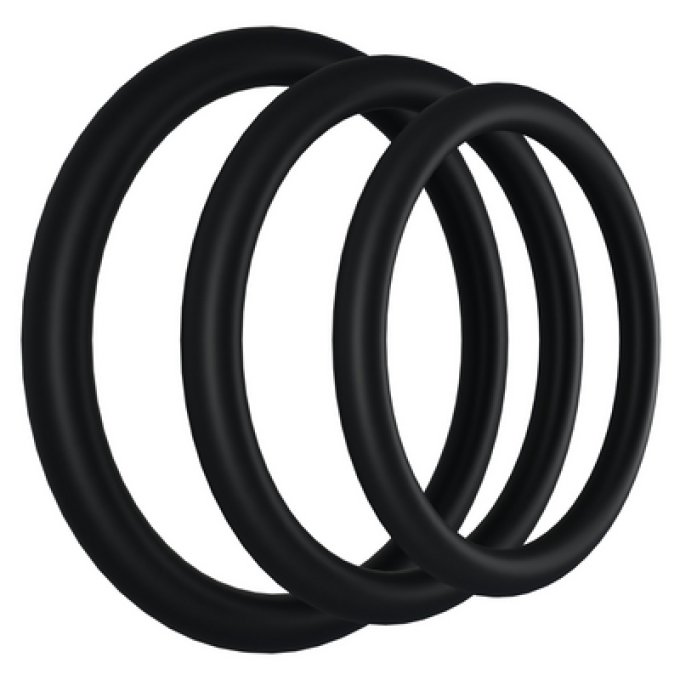 Lot de 3 Cockrings Gasket Noirs