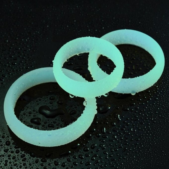 Lot de 3 Cockrings phosphorescents Lumiring