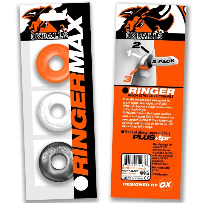 Lot de 3 Cockrings Ringer Max 20 mm Hazard