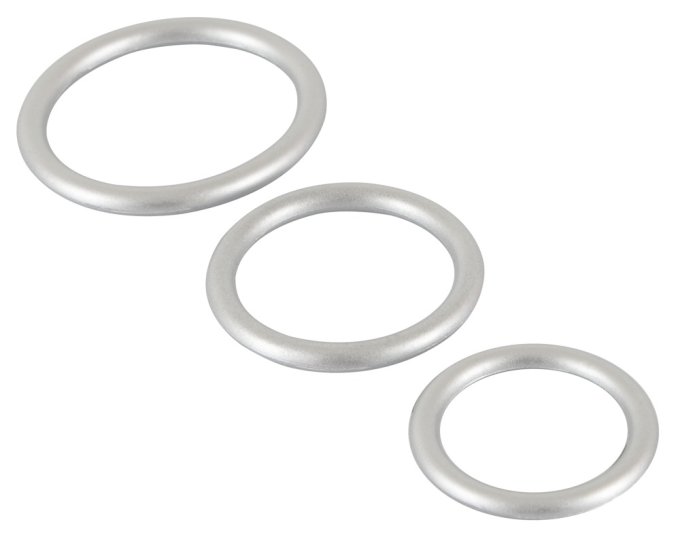 Lot de 3 cockrings Silicone Thin Ring Gris