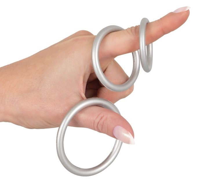 Lot de 3 cockrings Silicone Thin Ring Gris