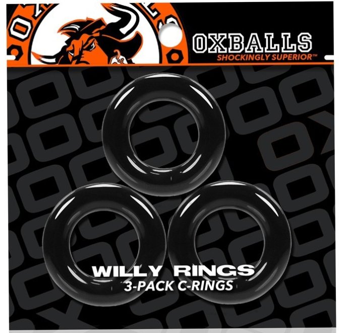 Lot de 3 cockrings Willy Rings Noir