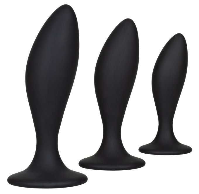 Lot de 3 plugs en silicone Curve Kit Noirs