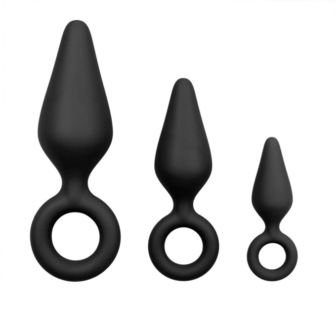 Lot de 3 plugs Pointy 10 x 4.5 cm Noir