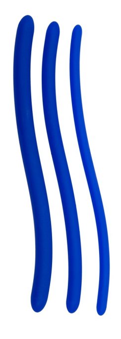 Lot de 3 tiges d'urètre silicone Bleues 16cm - Diamètre 7-12mm