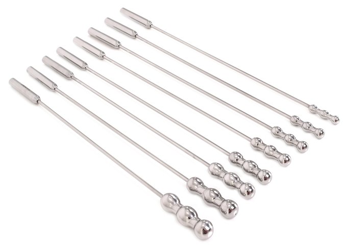 Lot de 8 tiges d'urètre Dilator Beads 28cm - Diamètre de 7 à 14mm