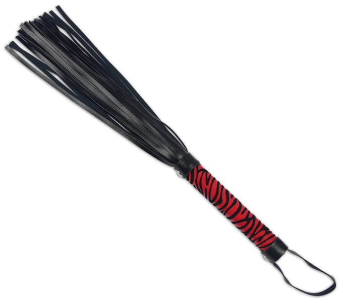 Martinet Whip Me Baby 38cm Noir-Rouge