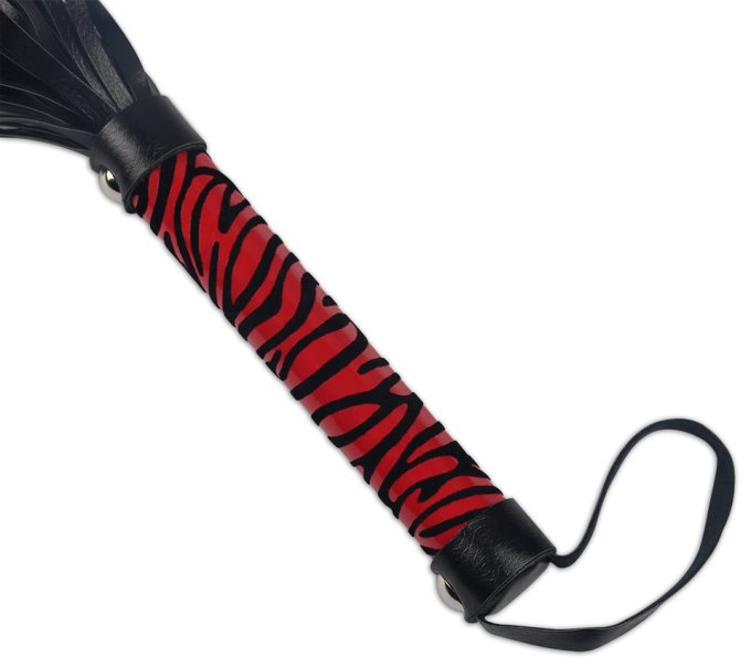 Martinet Whip Me Baby 38cm Noir-Rouge