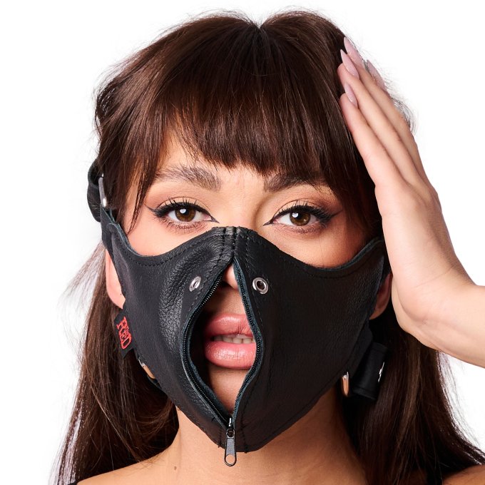 Masque en cuir avec Zip