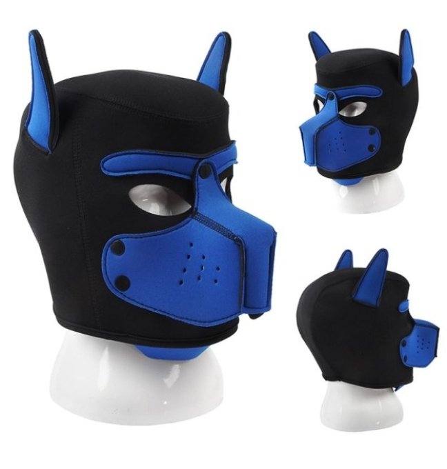 Masque Puppy Néoprène Dog On Noir-Bleu