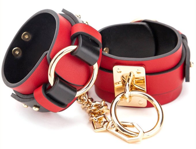 Menottes de poignets Goldy Cuff Rouge-Noir