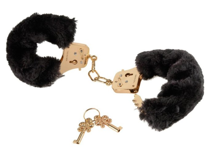 Menottes Gold Furry Noires