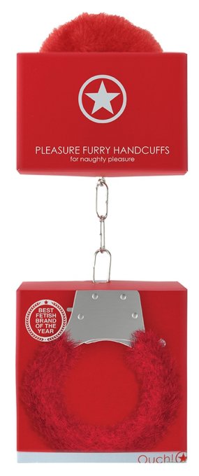 Menottes Pleasure Furry Rouges