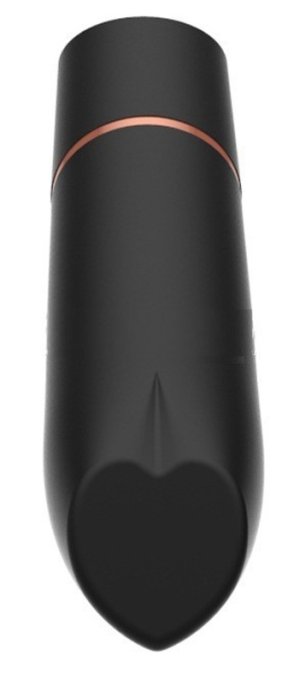 Mini Vibro Heart Lipstick 9cm Noir