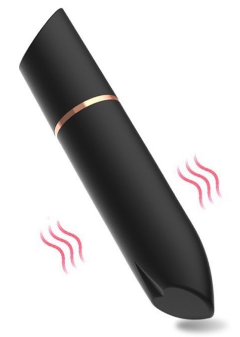 Mini Vibro Heart Lipstick 9cm Noir