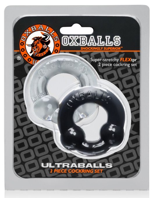 Oxballs ULTRABALLS 2 Pack Cockring Black-Clear