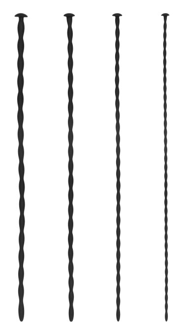 Pack de 4 tiges pour urètre Spiral Screw 30 cm - Diamètres de 3 à 6mm