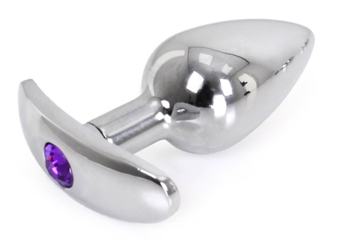 Plug Bijou anal avec base arrondie Curve 6 x 2.8 cm - Bijou Violet