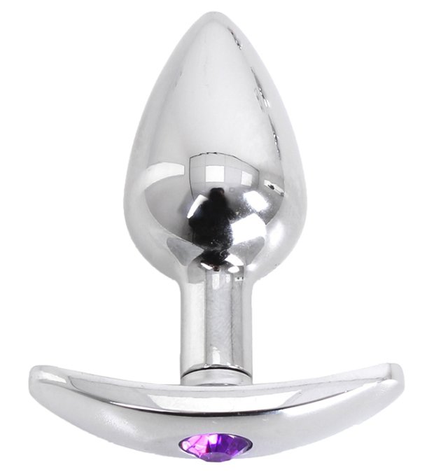 Plug Bijou anal avec base arrondie Curve 6 x 2.8 cm - Bijou Violet