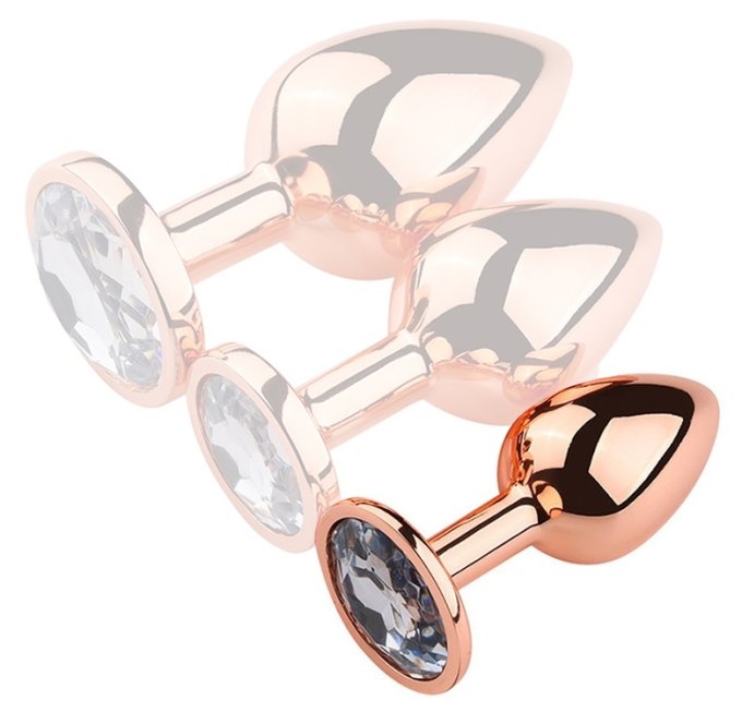 Plug Bijou anal PinkyGold S 6.5 x 2.7cm Bijou transparent