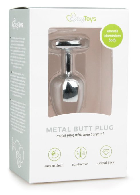 Plug bijou Argent en coeur - SMALL 6.3 x 2.6 cm