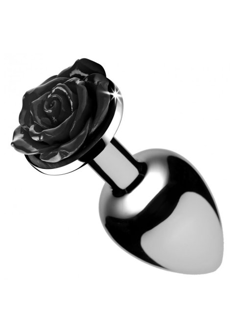 Plug Bijou avec Rose noire - 7.5 x 3.4 cm MEDIUM