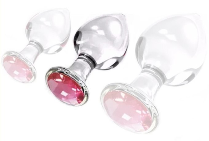 Plug Bijou en verre Diamond Glassy M 7.5 x 3.4cm