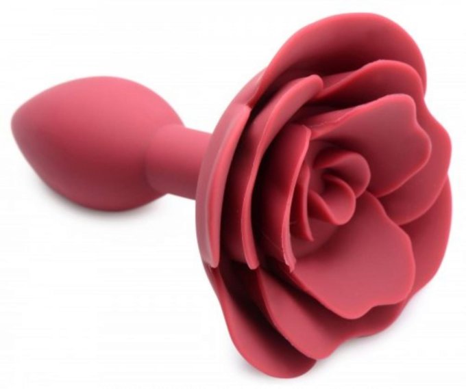 Plug Bijou Silicone Booty Blum avec Rose 7.5 x 3cm