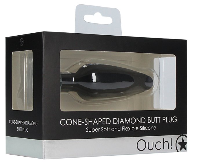 Plug Bijou Silicone Cone Diamond 9 x 3 cm