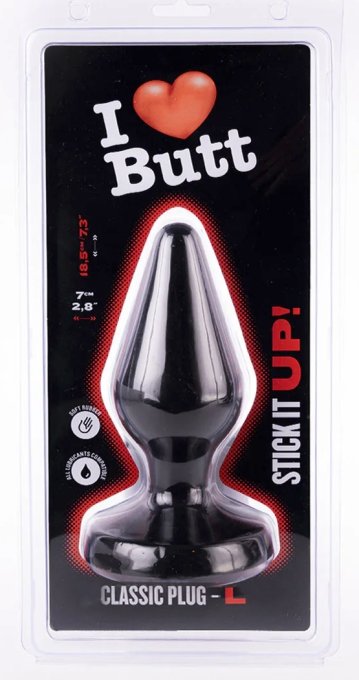 Plug Classic L I Love Butt 15 x 6.8 cm Noir