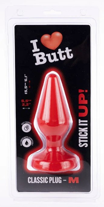 Plug Classic M I Love Butt 13 x 5.3 cm Rouge