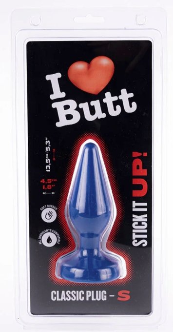 Plug Classic S I Love Butt 11 x 4.3 cm Bleu