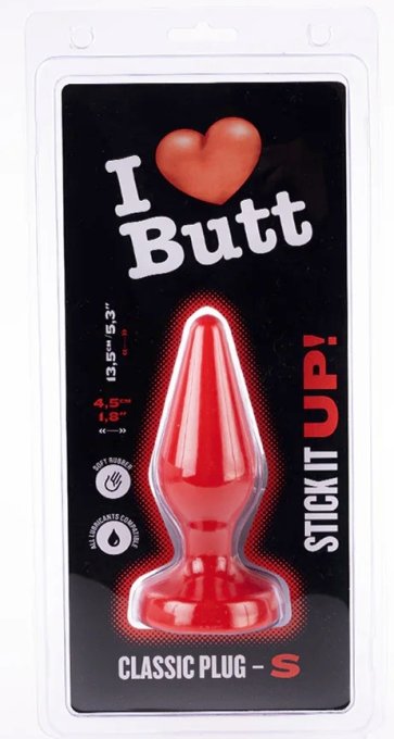 Plug Classic S I Love Butt 11 x 4.3 cm Rouge