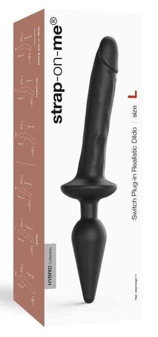 Plug Dildo Switch Realistic Strap-On-Me L 16 x 3.4cm Noir