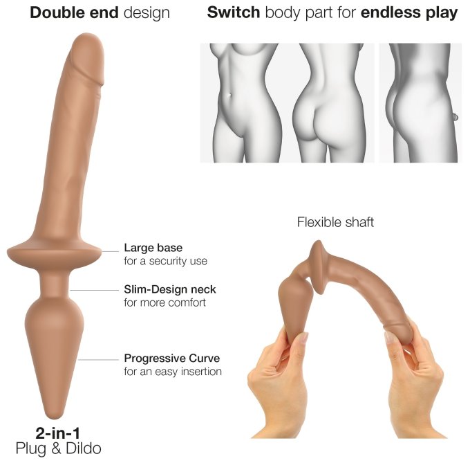 Plug Dildo Switch Realistic Strap-On-Me L 16 x 3.4cm