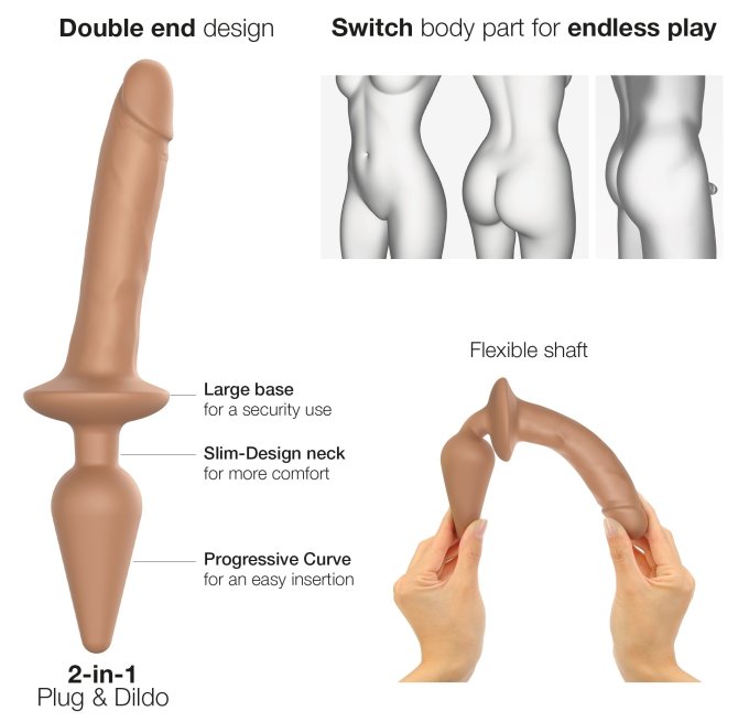 Plug Dildo Switch Realistic Strap-On-Me XXL 18 x 4cm