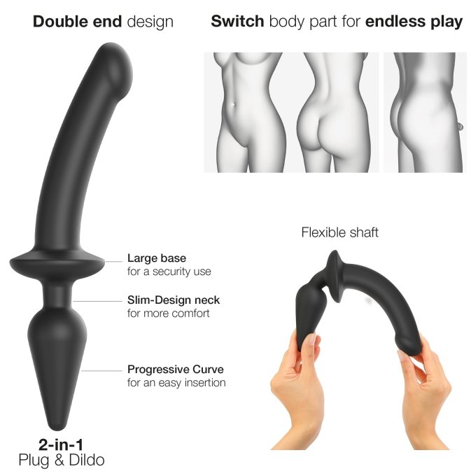 Plug Dildo Switch Strap-On-Me L 16 x 3.4cm Noir