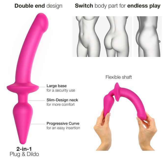 Plug Dildo Switch Strap-On-Me S 13 x 2.8cm Rose