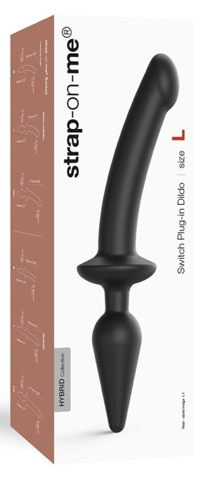 Plug Dildo Switch Strap-On-Me XXL 18 x 4cm Noir